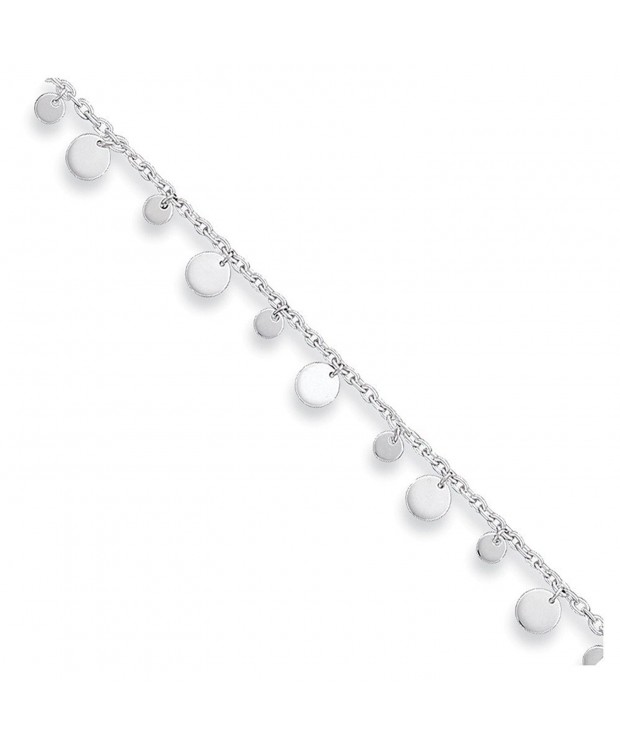 Sterling Silver Dangling Circle Anklet