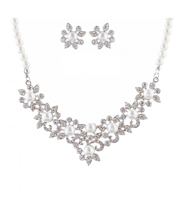 ACCESSORIESFOREVER Wedding Rhinestone Exquisite Necklace