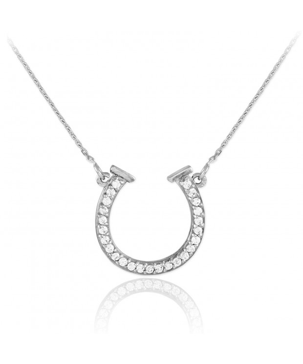 Sterling Silver Horseshoe Necklace Inches