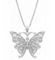 Sterling Butterfly Necklace Pendant Filigree