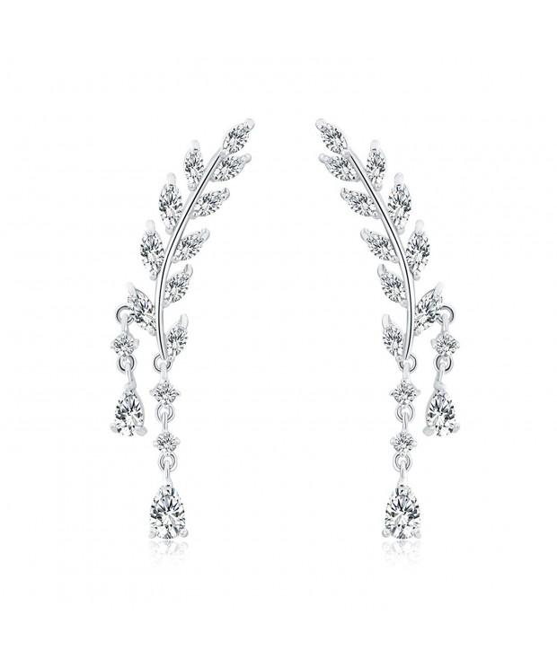 Fettero Crystal Climber Earrings Sliver