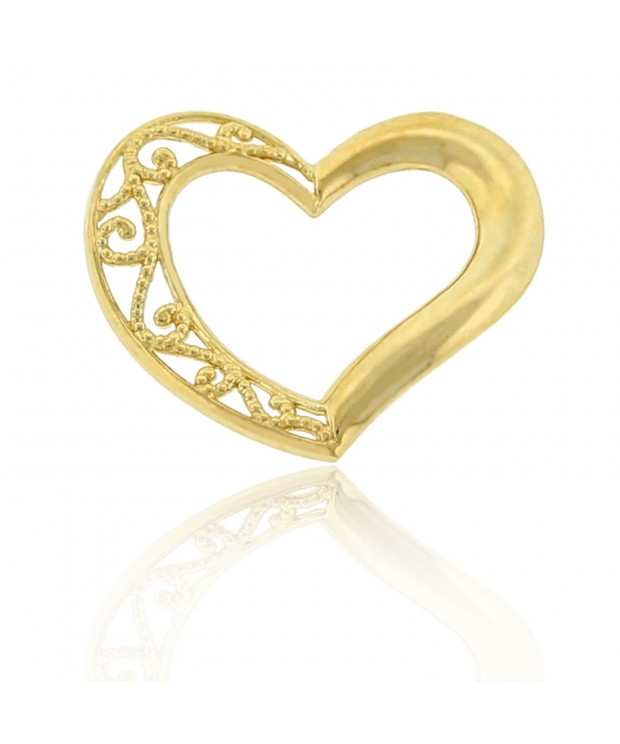 Gold Small Floating Heart 10k
