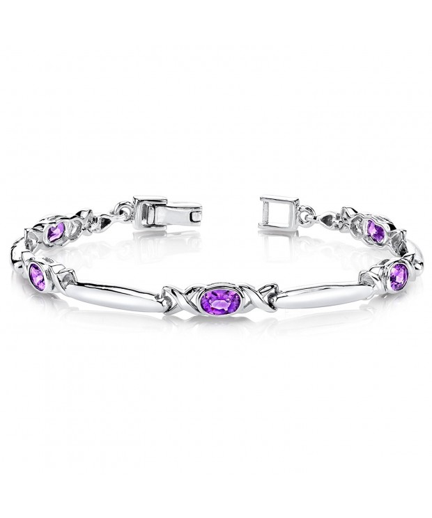 Amethyst Bracelet Sterling Silver Carats