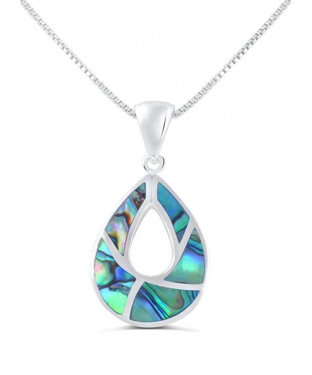 Sterling Tear drop Iridescence Necklace Earrings