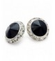 PammyJ Black Crystal Framed Earrings