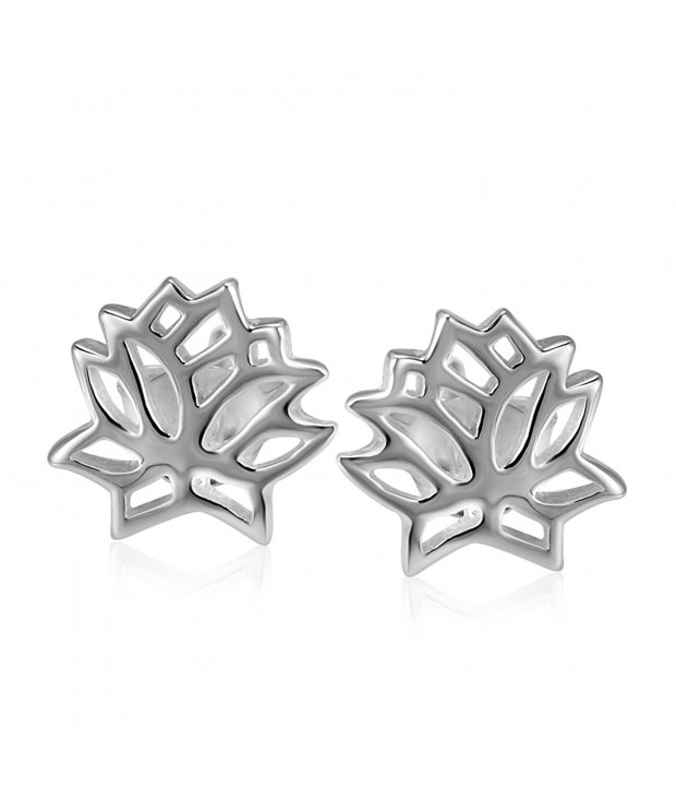 Sterling Silver Lotus Flower Earrings