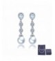 Pearl Dangle Earrings Wedding Rhinestone