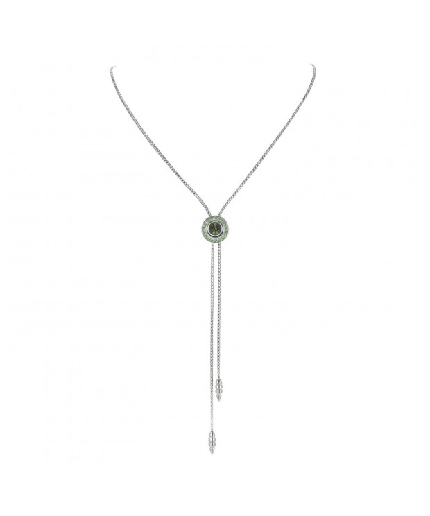Adjustable Necklace Zircon Pendant Green
