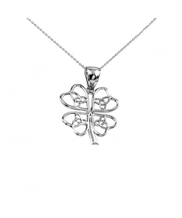 Sterling Trinity Four Leaf Pendant Necklace