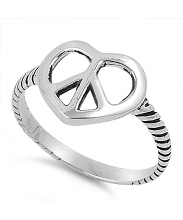 Oxidized Peace Promise Sterling Silver