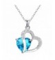 EleQueen Sterling Zirconia Necklace Aquamarine