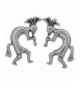 Sterling Earrings Kokopelli Playing Dancing