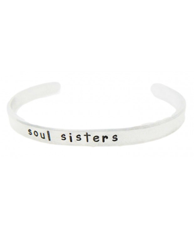 SOUL SISTERS Stamped Aluminum Bracelet