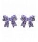 Fashion Crystal Ribbon Earrings Purple