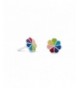 Sterling Silver Multicolor Enamel Earrings