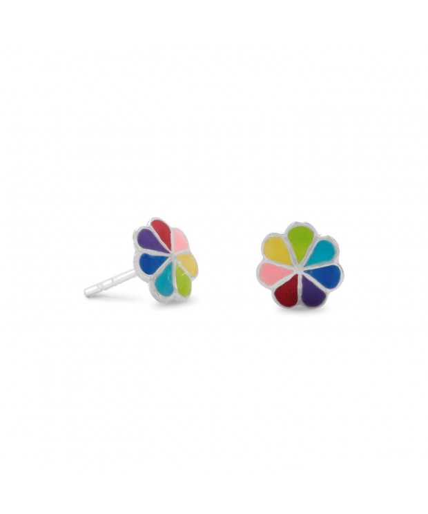 Sterling Silver Multicolor Enamel Earrings