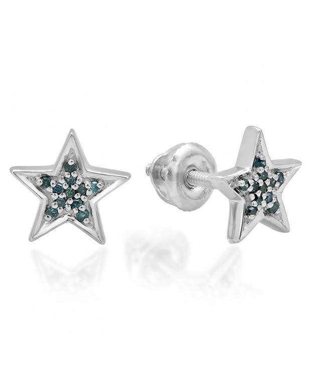 Sterling Silver Diamond Ladies Earrings