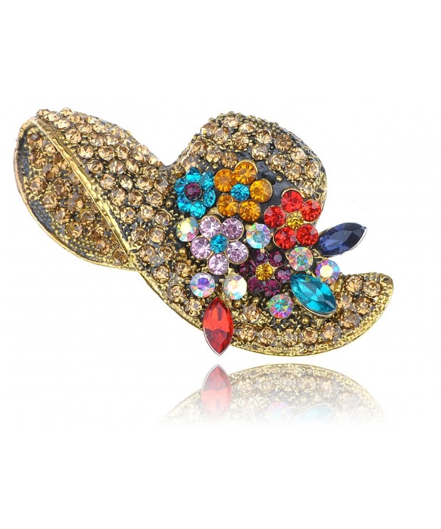 Alilang Golden Rhinestones Colorful Floral