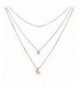 ELBLUVF Stainless Multi Layered Crescent Necklace