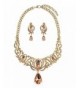 Dangling Imperial Necklace Earrings Gold Tone