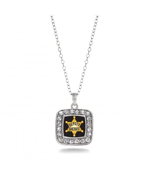 Sheriff Classic Silver Crystal Necklace