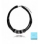 Black Statement Necklace Women Leather