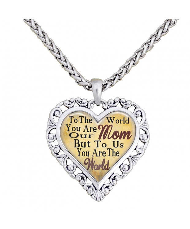 World Silver Necklace Jewelry Mother