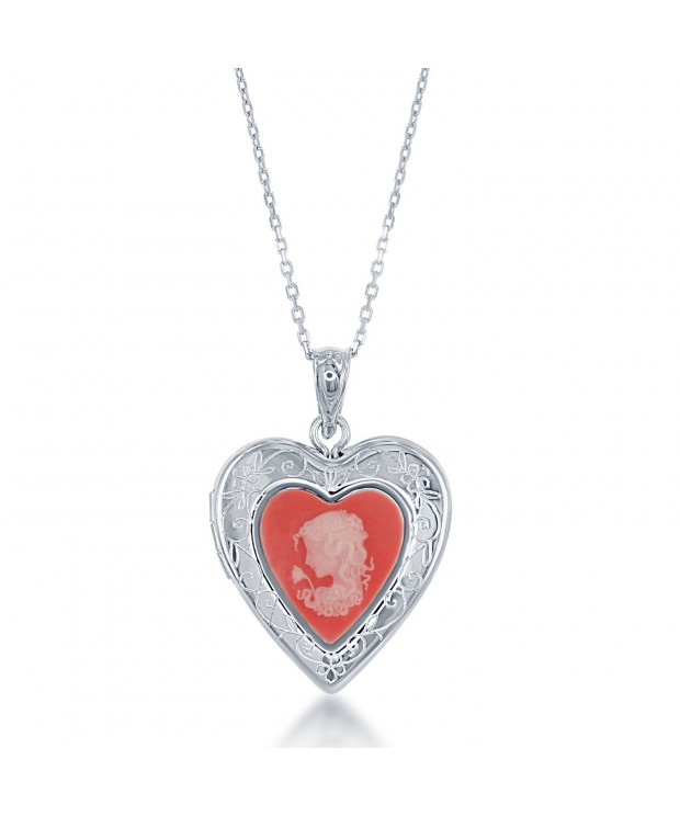 Sterling Silver Cameo Heart Locket