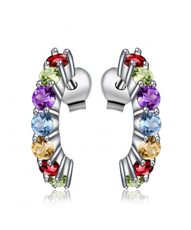 Jewelrypalace Multicolor Amethyst Earrings Sterling