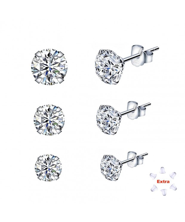 Sterling Earrings Zirconia STAINLESS Platinum Plated