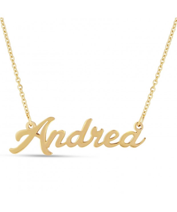 Andrea Nameplate Necklace Gold Tone
