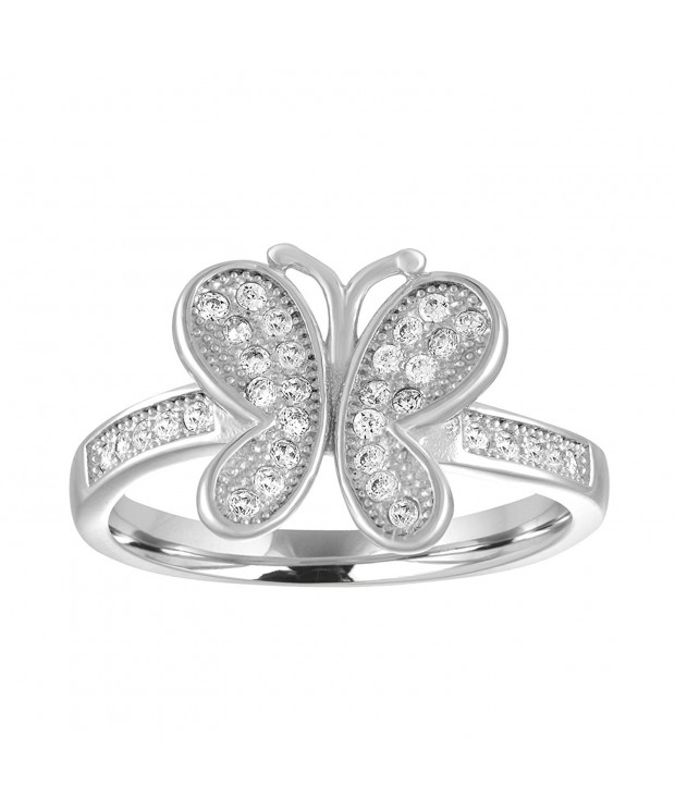 Sterling Silver Butterfly Curved Statement