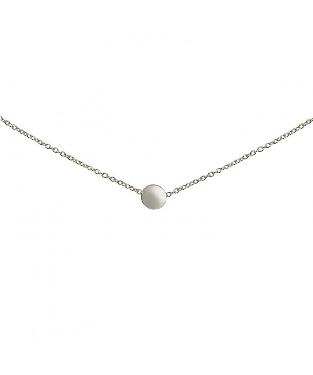 Minimalist Pendant Necklace Sterling Whitegold