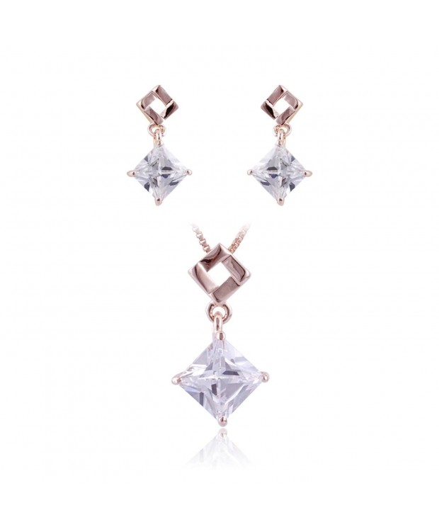Fashion Crystal Pendant Necklace Earring