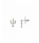 Lux Accessories Silvertone Cactus Earrings