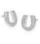 Sterling Silver Zirconia Horseshoe Earrings