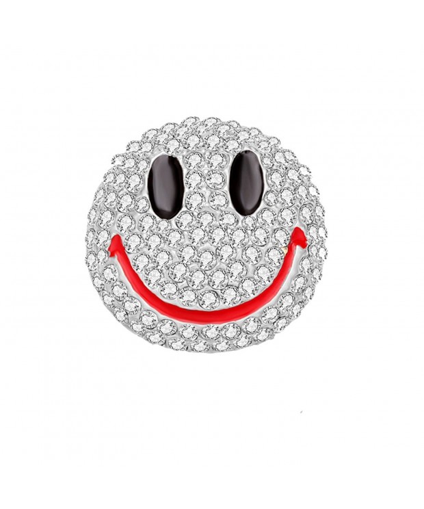 MANZHEN Lovely Crystal Smiley Brooch