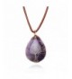 Teardrop Amethyst Pendant Necklace Handmade