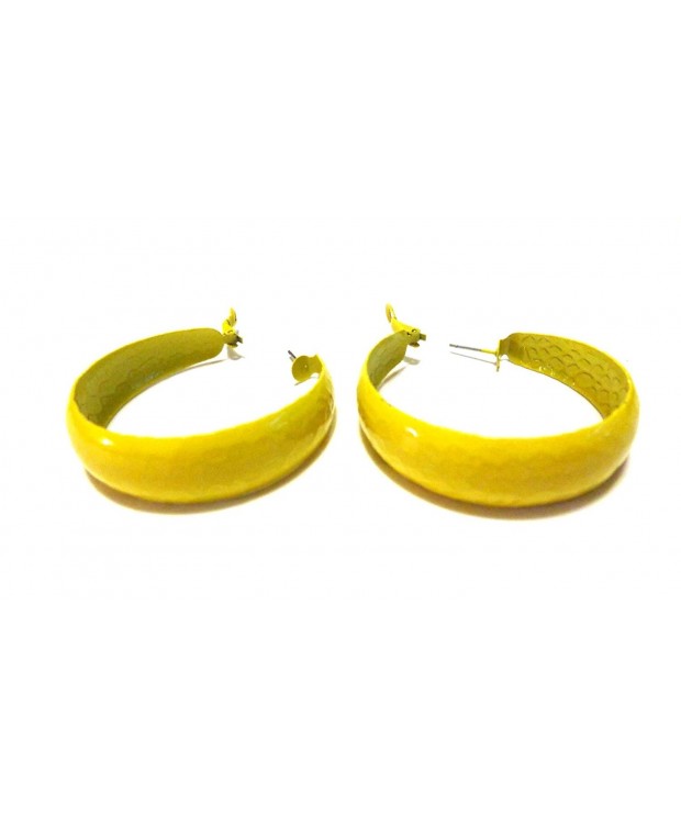 Thick Colorful Earrings Assorted Yellow