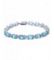 13 5CT Simulated Aquamarine Sterling Bracelet