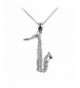 Sterling Music Saxophone Pendant Necklace