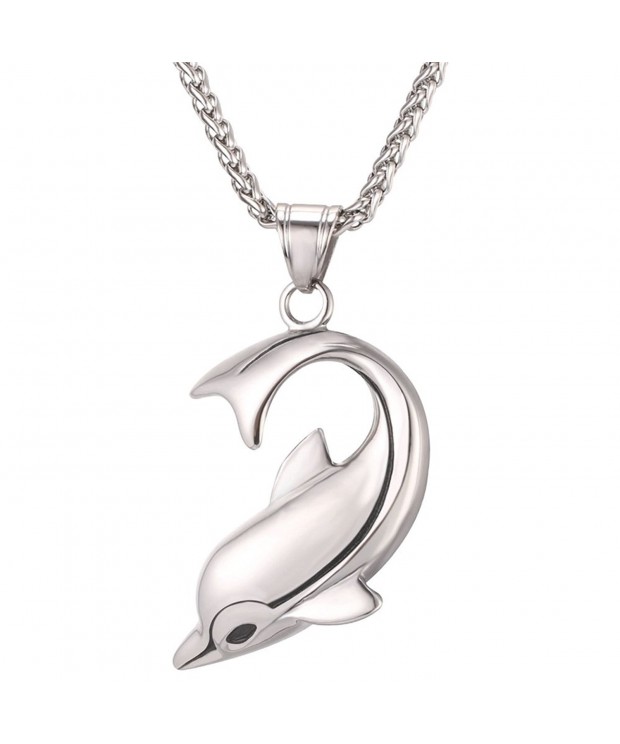 U7 Stainless Dolphin Pendant Necklace