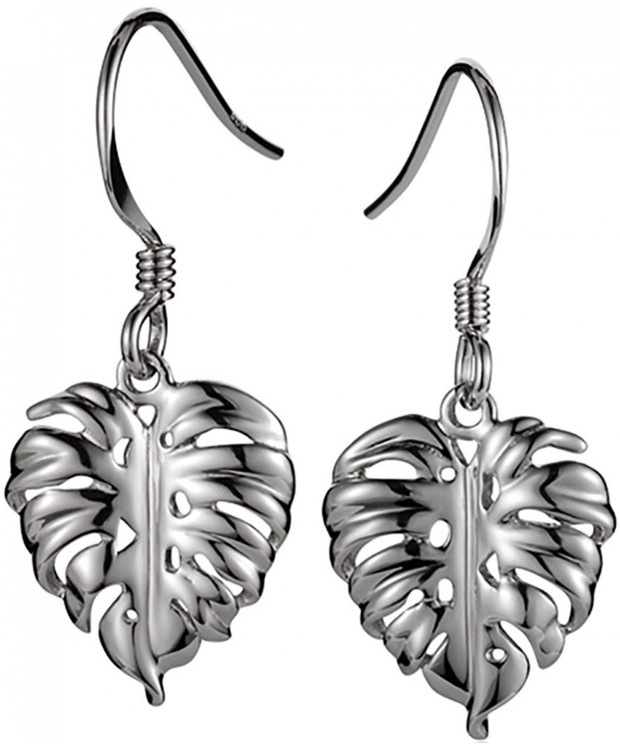 Sterling Hawaiian Jewelry Monstera Earrings