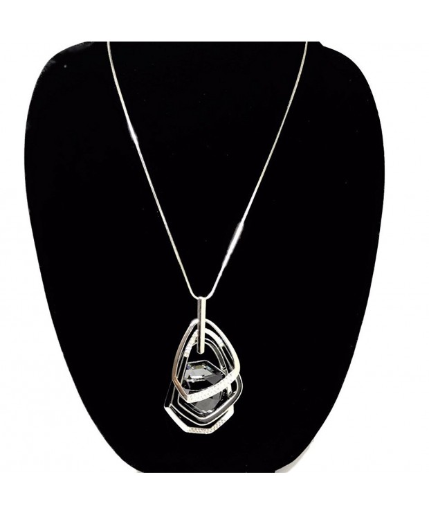 Triple Stack Silver Pendant Necklaces