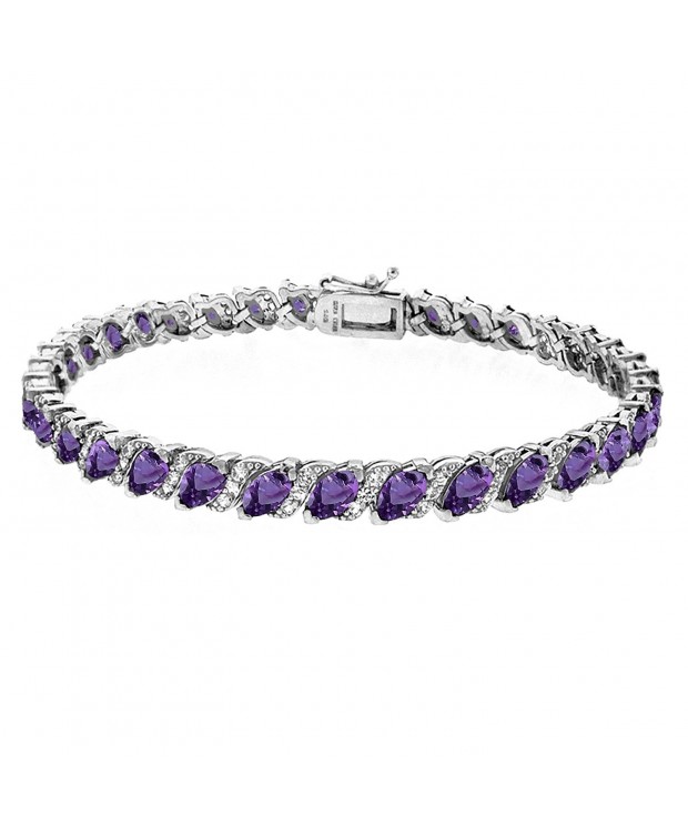 Sterling African Amethyst Marquise cut Bracelet