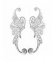 Butterfly Climber Earrings Zirconia Sterling