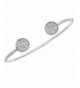 Rhodium Plated Bracelet Crystal Circles