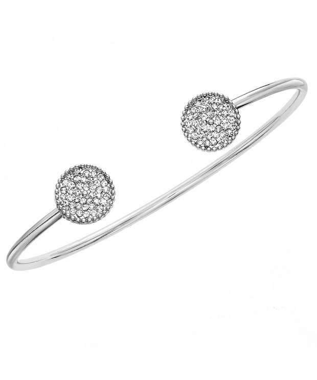 Rhodium Plated Bracelet Crystal Circles