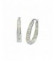 Womens Crystal Inside Hoop Earrings