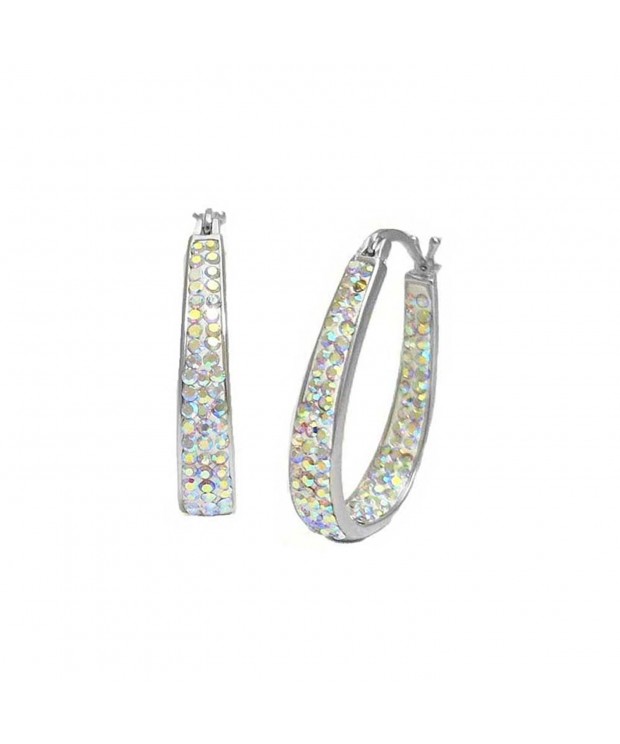 Womens Crystal Inside Hoop Earrings